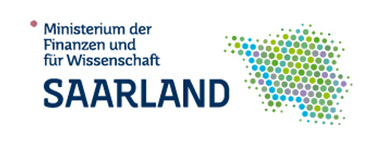 Logo (Footer): Ministerium der Finanzen und für Wissenschaft Saarland